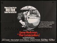 1p222 CONVERSATION British quad '74 different art of Gene Hackman, Francis Ford Coppola directed!