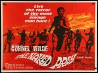 1p239 NAKED PREY British quad '65 Cornel Wilde weaponless in Africa running from killers!