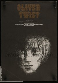 1p188 OLIVER TWIST Czech 12x17 '82 cool Flesjar art of Richard Charles in title role!