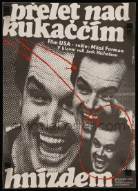 1p189 ONE FLEW OVER THE CUCKOO'S NEST Czech 11x16 '78 Weber art of Jack Nicholson, Forman classic!