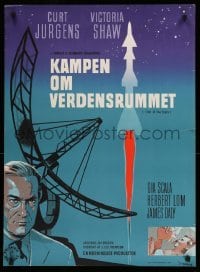 1p339 I AIM AT THE STARS Danish '60 Curt Jurgens as Wernher Von Braun, cool art by Stilling!