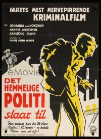 1p351 PEOPLE IN THE NET Danish '59 Menschen im Netz, Johanna von Koczian, cool crime art!