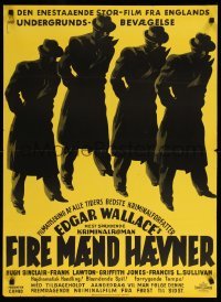 1p354 SECRET 4 Danish '45 Edgar Wallace English mystery, art of mystery men!