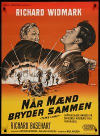 1p366 TIME LIMIT Danish '57 Karl Malden directed, Richard Widmark, Basehart, Korean War POW!