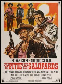 1p831 BEYOND THE LAW French 23x32 '69 Sandro Symeoni spaghetti western art of Lee Van Cleef!