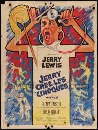 1p855 DISORDERLY ORDERLY French 24x31 '65 Grinsson art of wackiest hospital nurse Jerry Lewis!