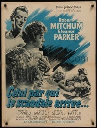1p870 HOME FROM THE HILL French 24x32 '60 art of Robert Mitchum, Eleanor Parker & George Peppard!
