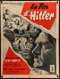 1p884 LAST 10 DAYS French 24x32 '56 directed by G.W. Pabst, Hitler's last flaming days!