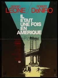 1p902 ONCE UPON A TIME IN AMERICA French 23x31 '84 directed by Sergio Leone, cool Hurel art!