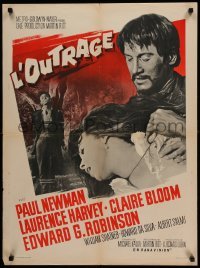 1p904 OUTRAGE French 24x32 '64 Paul Newman as a Mexican bandit in a loose remake of Rashomon!