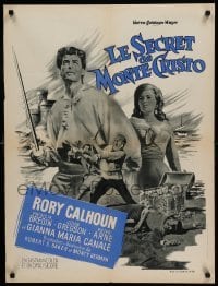 1p919 SECRET OF MONTE CRISTO French 24x32 '62 Rory Calhoun, a mystery map to treasure!