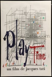 1p989 PLAYTIME French 16x24 '67 Jacques Tati, great artwork by Baudin & Rene Ferracci!