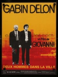 1p997 TWO MEN IN TOWN French 15x20 '73 Alain Delon, Gabin, Deux hommes dans la ville, Landi art!