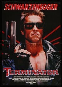 1p058 TERMINATOR German '85 close up of most classic cyborg Arnold Schwarzenegger with gun!