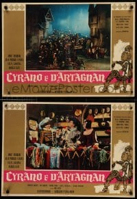 1p647 CYRANO ET D'ARTAGNAN set of 8 Italian 19x27 pbustas '64 Abel Gance, Cassel and Jose Ferrer!