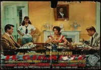 1p572 GIANT Italian 19x27 pbusta '57 Elizabeth Taylor at table with Hudson and Wills + Craig!
