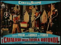 1p580 KNIGHTS OF THE ROUND TABLE Italian 19x26 pbusta '54 different Robert Taylor, Mel Ferrer!