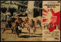 1p586 MAGNIFICENT SEVEN Italian 18x27 pbusta '61 Yul Brynner, Sturges 7 Samurai western!