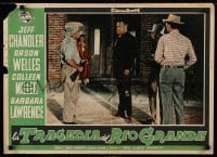 1p587 MAN IN THE SHADOW Italian 20x27 pbusta '58 Orson Welles & Coleen Miller in lawless land!