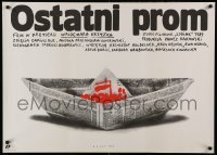 1p276 LAST FERRY Polish 26x37 '89 Waldemar Krzystek's Ostatni Prom, cool paper hat artwork by Budek!