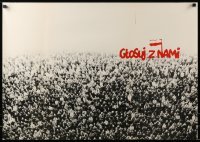 1p299 SOLIDARNOSC Polish 23x33 '89 Solidarity Party campaign poster, huge crowd!