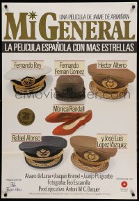 1p077 MI GENERAL Spanish '87 Fernando Rey, Fernando Fernan Gomez, cool image of military hats!