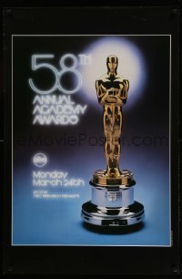 1r464 58TH ANNUAL ACADEMY AWARDS 1sh '86 great close-up image of the Oscar statuette!