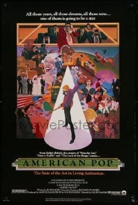 1r485 AMERICAN POP 1sh '81 cool rock & roll animation by Wilson McClean & Ralph Bakshi!