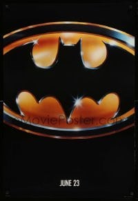 1r496 BATMAN teaser 1sh '89 directed by Tim Burton, cool image of Bat logo, matte finish!