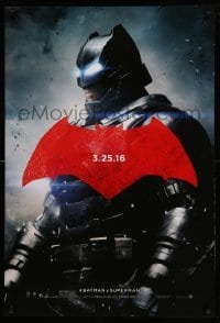 1r509 BATMAN V SUPERMAN teaser DS 1sh '16 cool image of armored Ben Affleck in title role!