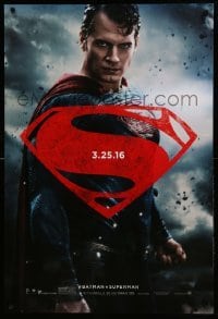 1r511 BATMAN V SUPERMAN teaser DS 1sh '16 waist-high image of Henry Cavill in title role!