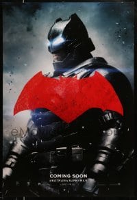 1r501 BATMAN V SUPERMAN int'l teaser DS 1sh '16 cool image of armored Ben Affleck in title role!