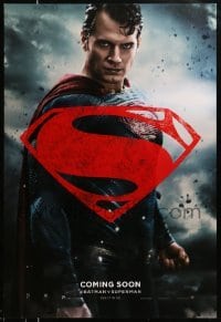 1r503 BATMAN V SUPERMAN int'l teaser DS 1sh '16 waist-high image of Henry Cavill in title role!