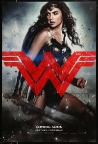 1r502 BATMAN V SUPERMAN int'l teaser DS 1sh '16 great image of sexiest Gal Gadot as Wonder Woman!