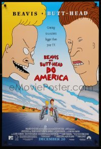 1r514 BEAVIS & BUTT-HEAD DO AMERICA advance DS 1sh '96 Mike Judge MTV juvenile delinquent cartoon!
