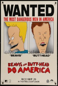 1r515 BEAVIS & BUTT-HEAD DO AMERICA teaser 1sh '96 Mike Judge, most dangerous men in America!