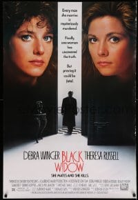 1r530 BLACK WIDOW 1sh '87 headshots of sexy Debra Winger & Theresa Russell!