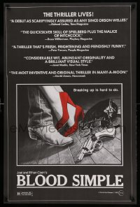 1r535 BLOOD SIMPLE 24x37 1sh '85 Joel & Ethan Coen, Frances McDormand, cool film noir gun image!