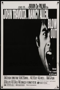 1r538 BLOW OUT 1sh '81 John Travolta, Brian De Palma, murder has a sound all of its own!