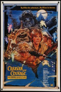 1r551 CARAVAN OF COURAGE style B int'l 1sh '84 An Ewok Adventure, Star Wars, art by Drew Struzan!