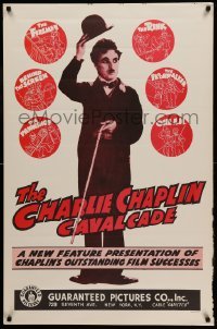 1r561 CHARLIE CHAPLIN CAVALCADE 1sh R40s The Fireman, Behind the Screen, cool art of Chaplin!