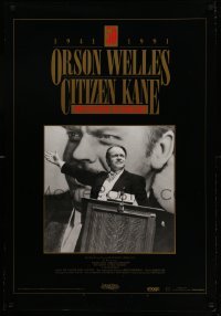 1r166 CITIZEN KANE 27x39 video poster R91 some called Welles a hero, others called him a heel!