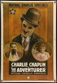 1r235 ADVENTURER 20x29 commercial poster '70s cool art of Charlie Chaplin, Edna Purviance!