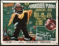 1r260 FORBIDDEN PLANET 22x28 commercial poster R95 art of Robby the Robot carrying Anne Francis!