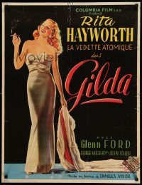 1r263 GILDA 27x35 Dutch commercial poster '80s Hayworth in sheath dress from Belgian poster!