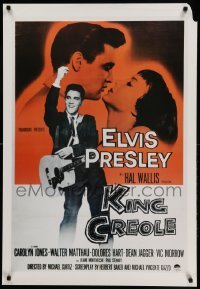 1r280 KING CREOLE 26x38 commercial poster '80s full-length image of Elvis Presley with guitar!