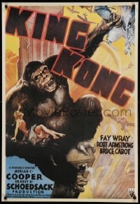 1r281 KING KONG 27x39 commercial poster '80s Fay Wray, Armstrong, giant ape on rampage!