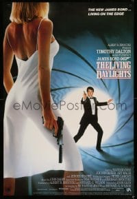 1r284 LIVING DAYLIGHTS 27x40 Dutch commercial poster '87 Dalton as James Bond & sexy Maryam d'Abo!