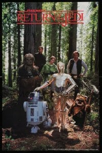 1r300 RETURN OF THE JEDI 22x34 commercial poster '83 Lucas, cool image on forest moon of Endor!