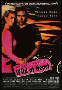 1r327 WILD AT HEART 25x37 commercial poster '90 David Lynch, Nicolas Cage & Laura Dern!